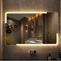 Bathroom basin toilet smart touch screen mirror LED light anti fog mirror